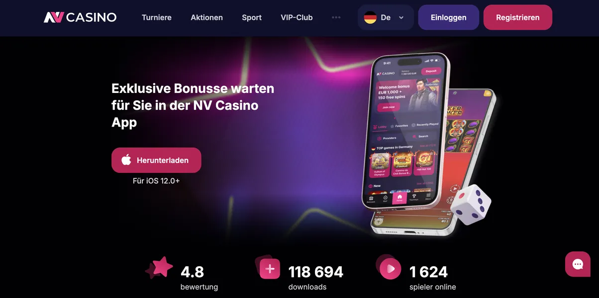 Mobile Nutzung: NV Casino App für Android und iOS